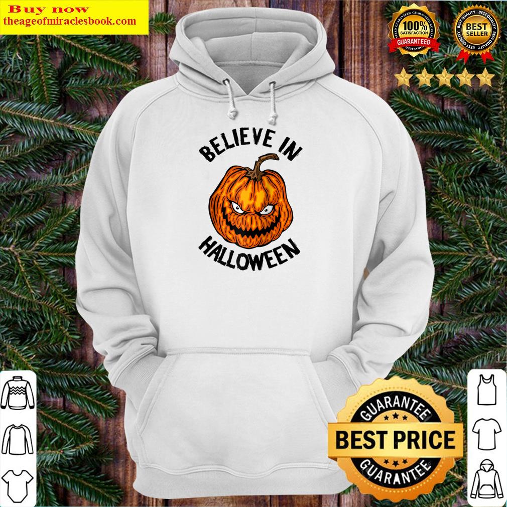 believe in halloween pumpkin scary jack o lantern halloween raglan baseball tee hoodie