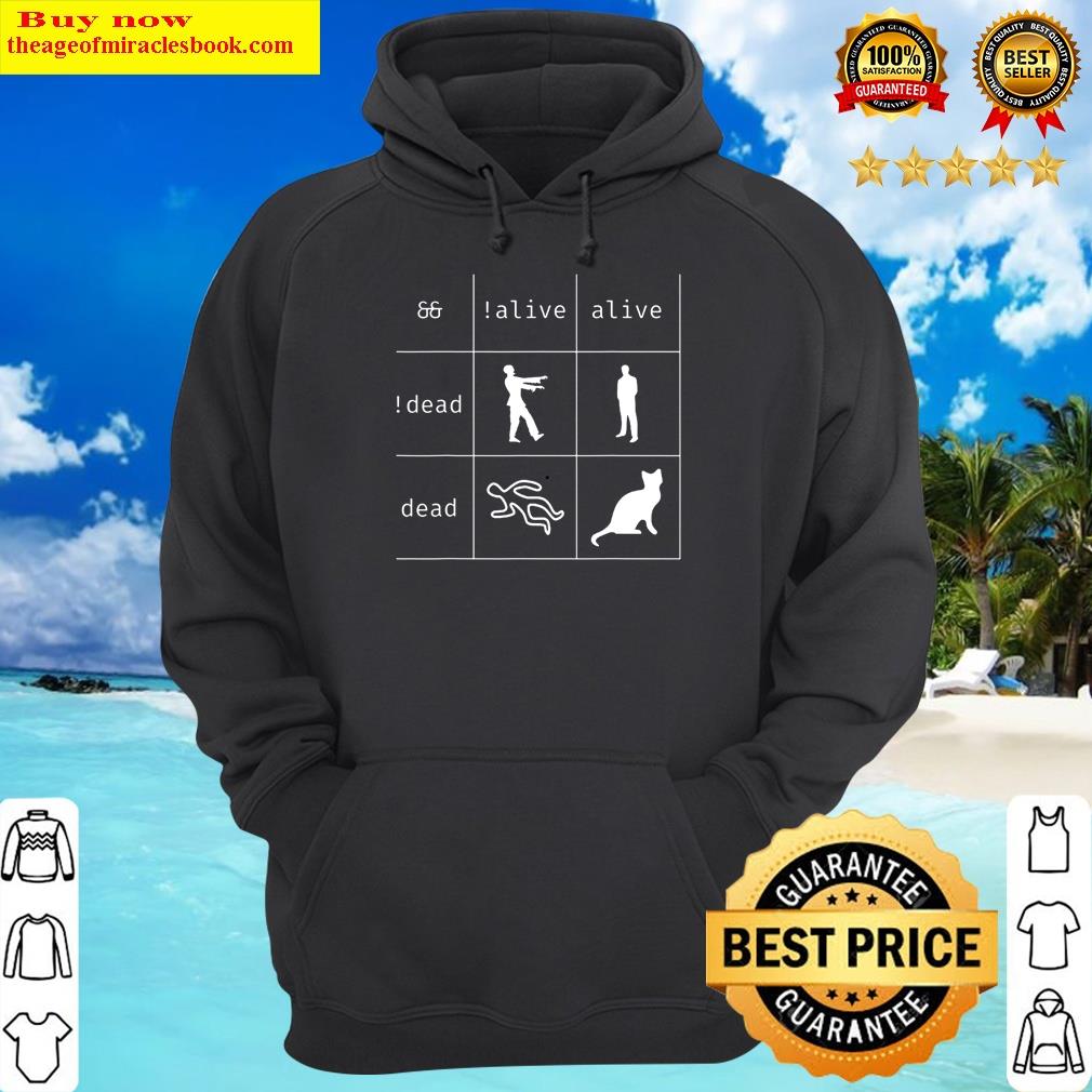 Buy Boolean Logic Alive And Dead Funny Programmer Cat Shirt Hoodie