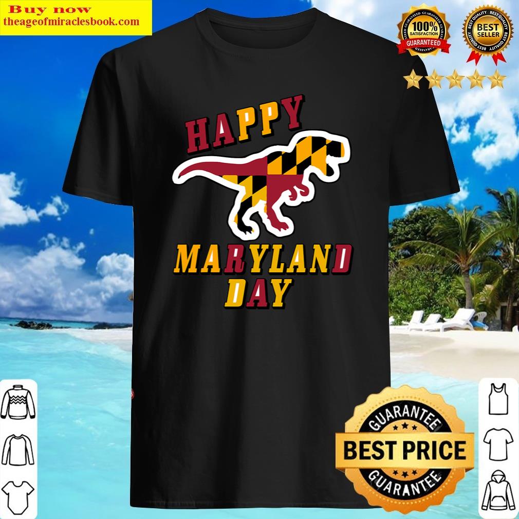 Buy Maryland Day Happy Baltimore Dinosaur Md American Flag Day Shirt