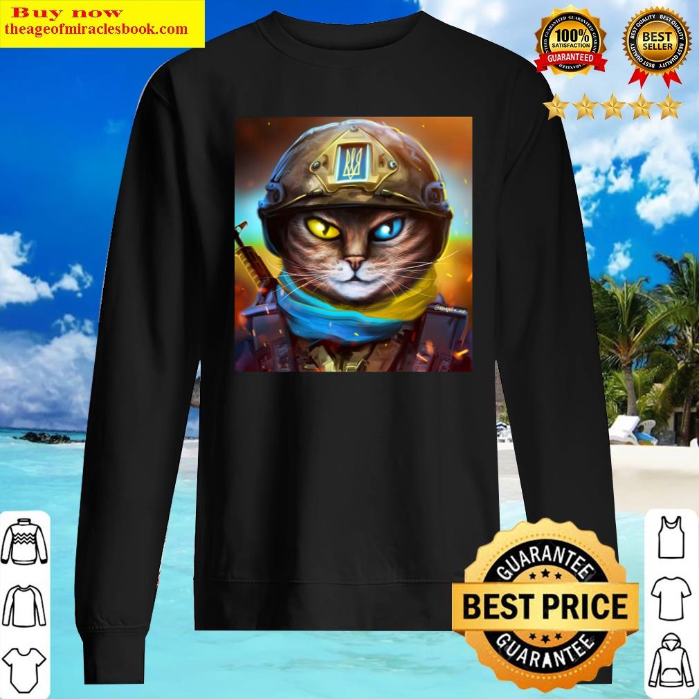 Cat Ukrainian Soldier Shirt Sweater