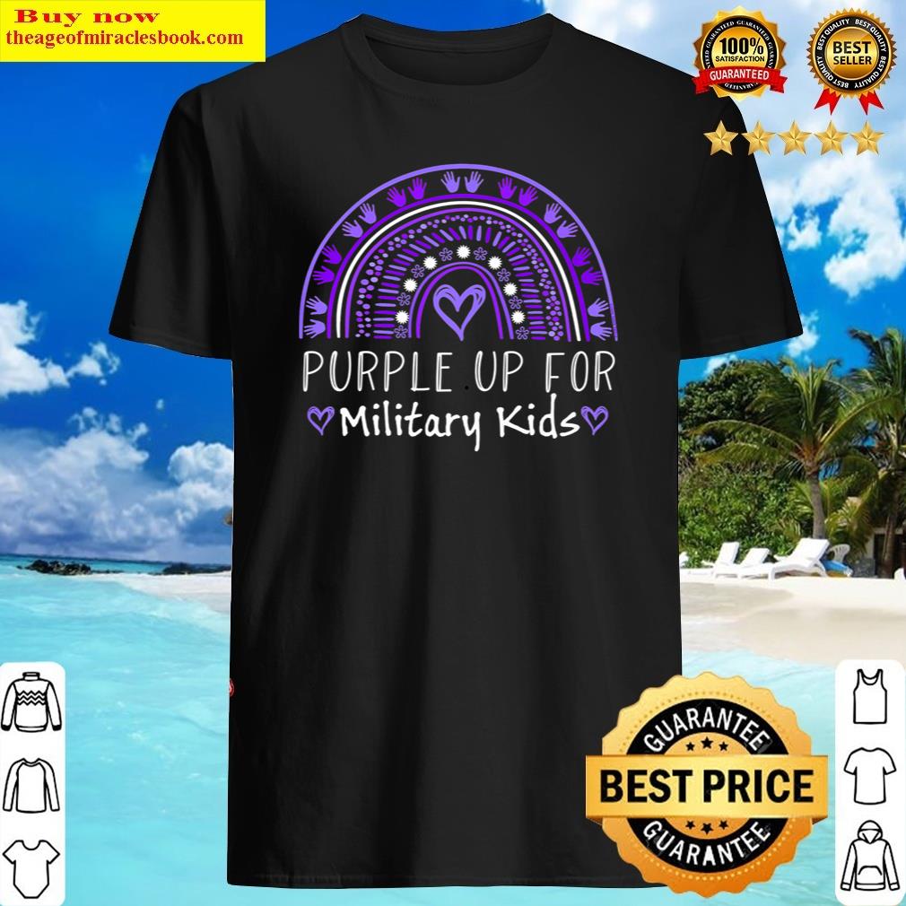 Discount Purple Rainbow For Purple Up For Military Kids Month Shirt