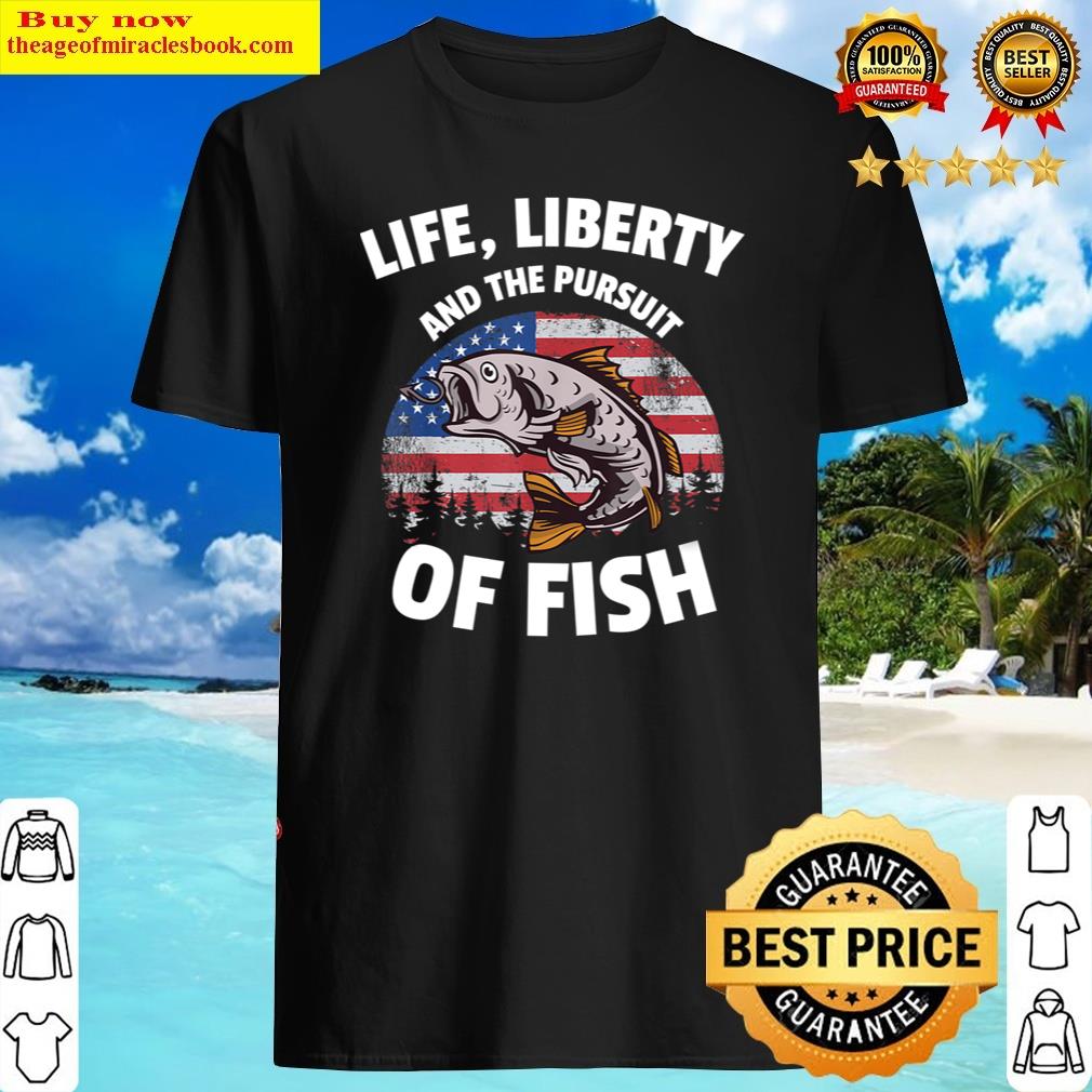 Gracious 4th Of July Fishing American Flag Pursuit Of Fish Men Shirt