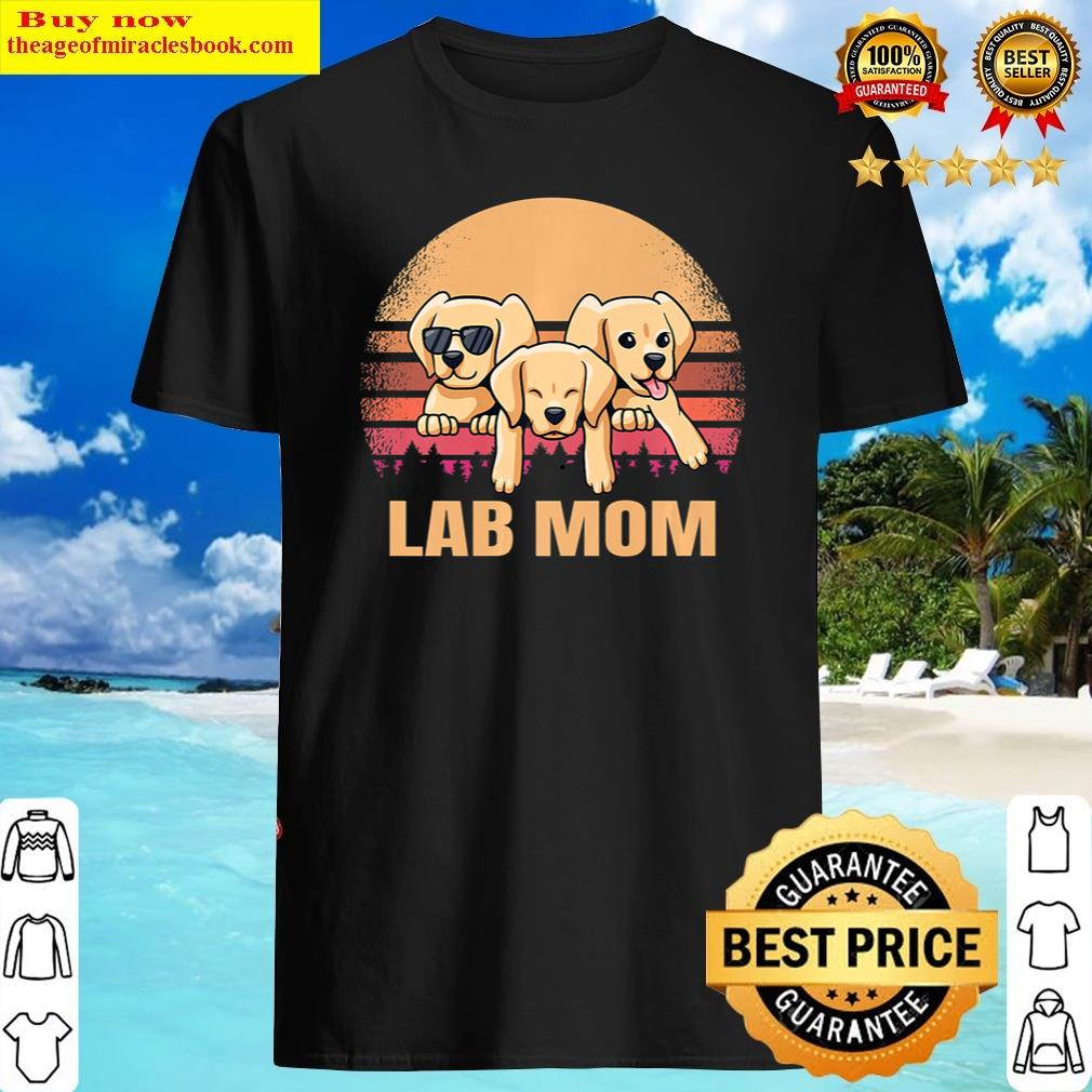 Majestic Lab Mom Yellow Labrador Retriever Vintage Dog Retro 80s Gift Shirt