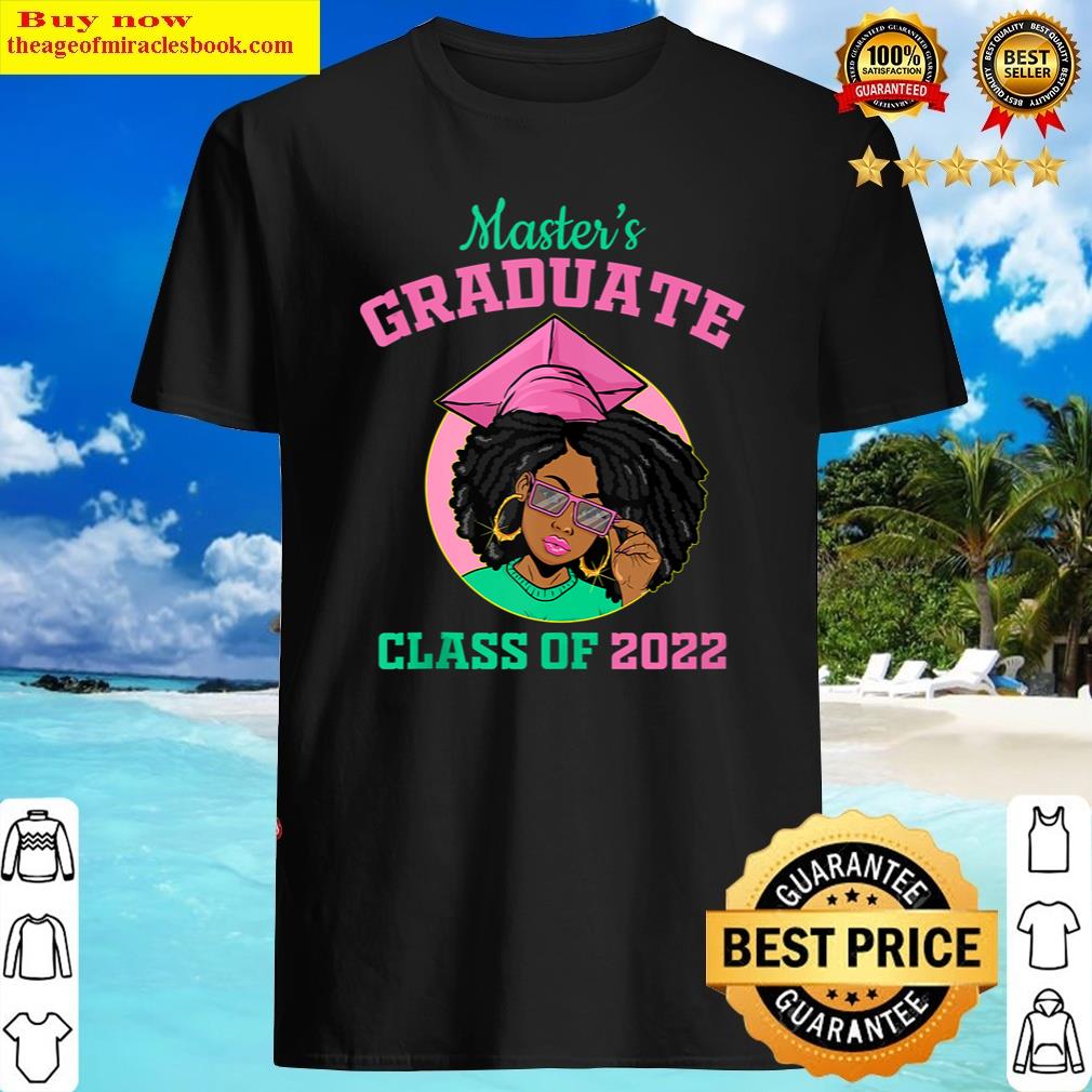 Master’s Graduate Class Of 2022 Black Girl Pink & Green Tank Top Shirt
