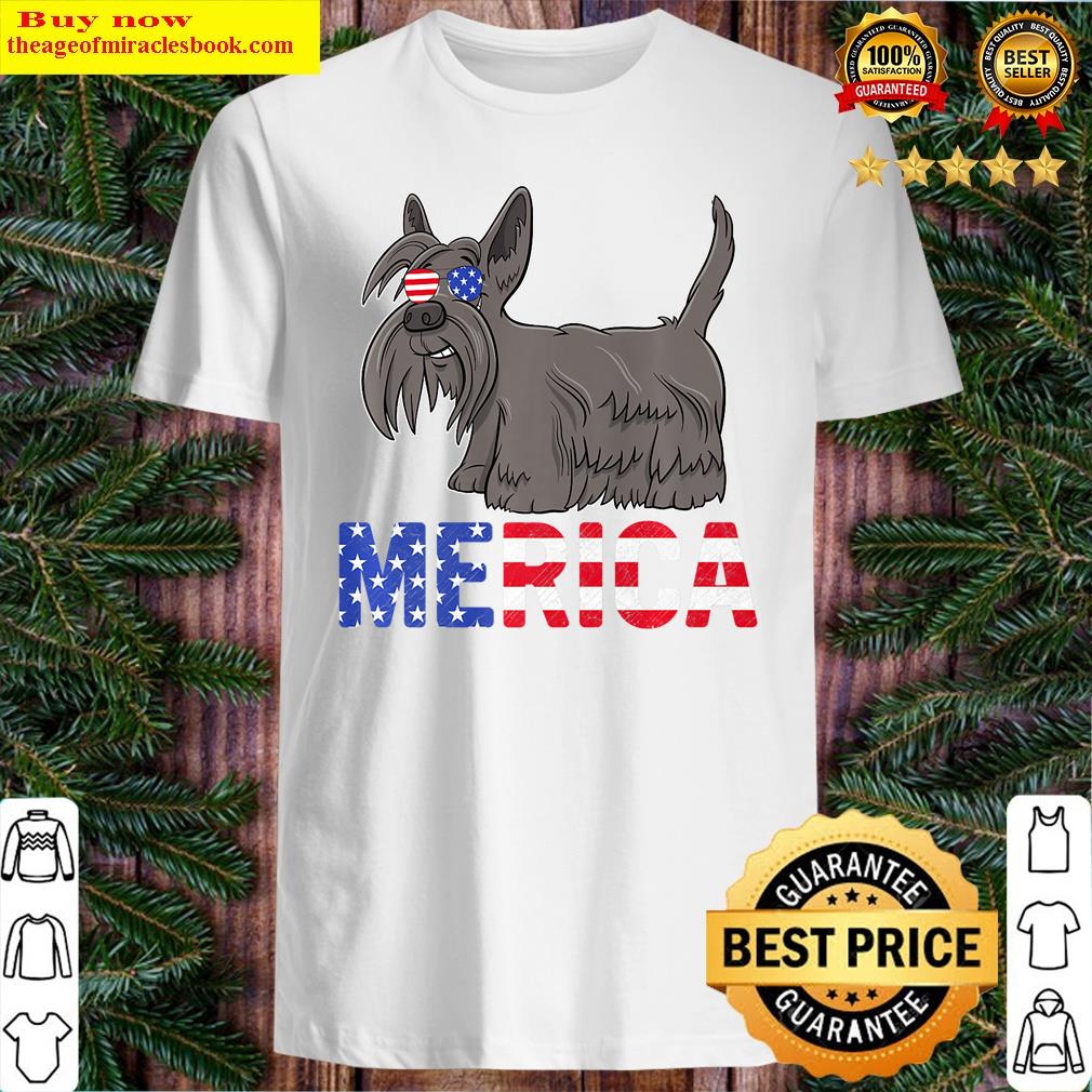 Merica Usa Flag Scottish Terrier Dog Sunglasses 4th Of July Premium T-shirt Shirt Shirt