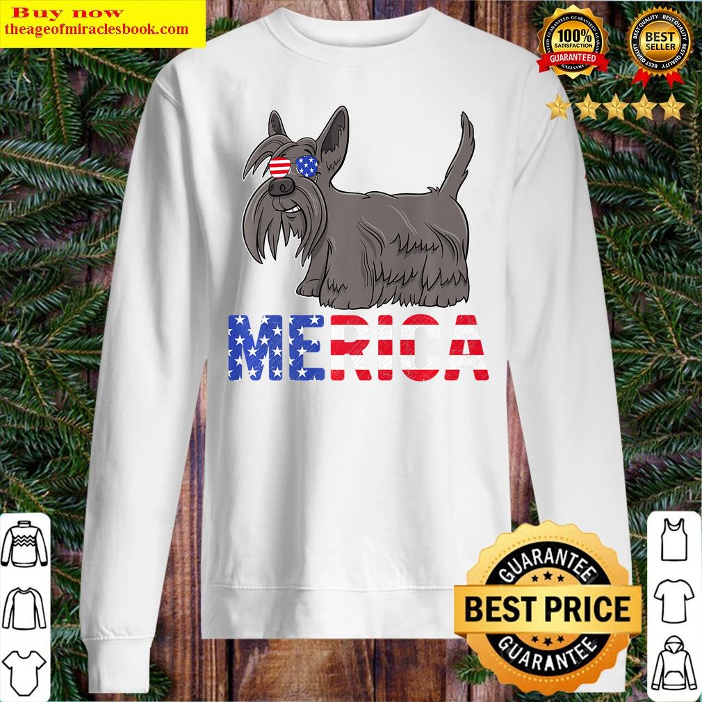 Merica Usa Flag Scottish Terrier Dog Sunglasses 4th Of July Premium T-shirt Shirt Sweater