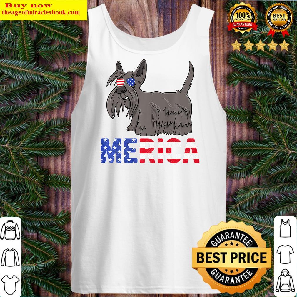 merica usa flag scottish terrier dog sunglasses 4th of july premium t shirt tank top