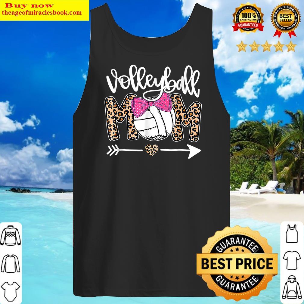 Mother's Day Cute Volleyball Mom Leopard Funny Ball Mom Shirt Tank Top