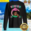 s senor 2022 black girl black queen pink and green graduation v neck sweater