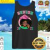 s senor 2022 black girl black queen pink and green graduation v neck tank top