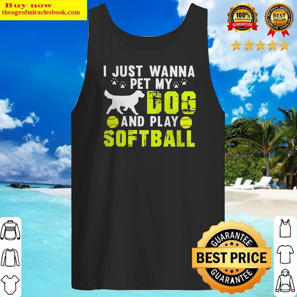 Softball Pitcher Hitter Catcher Dog Lover Shirt Tank Top