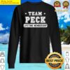team peck lifetime membership funny family last name premium sweater