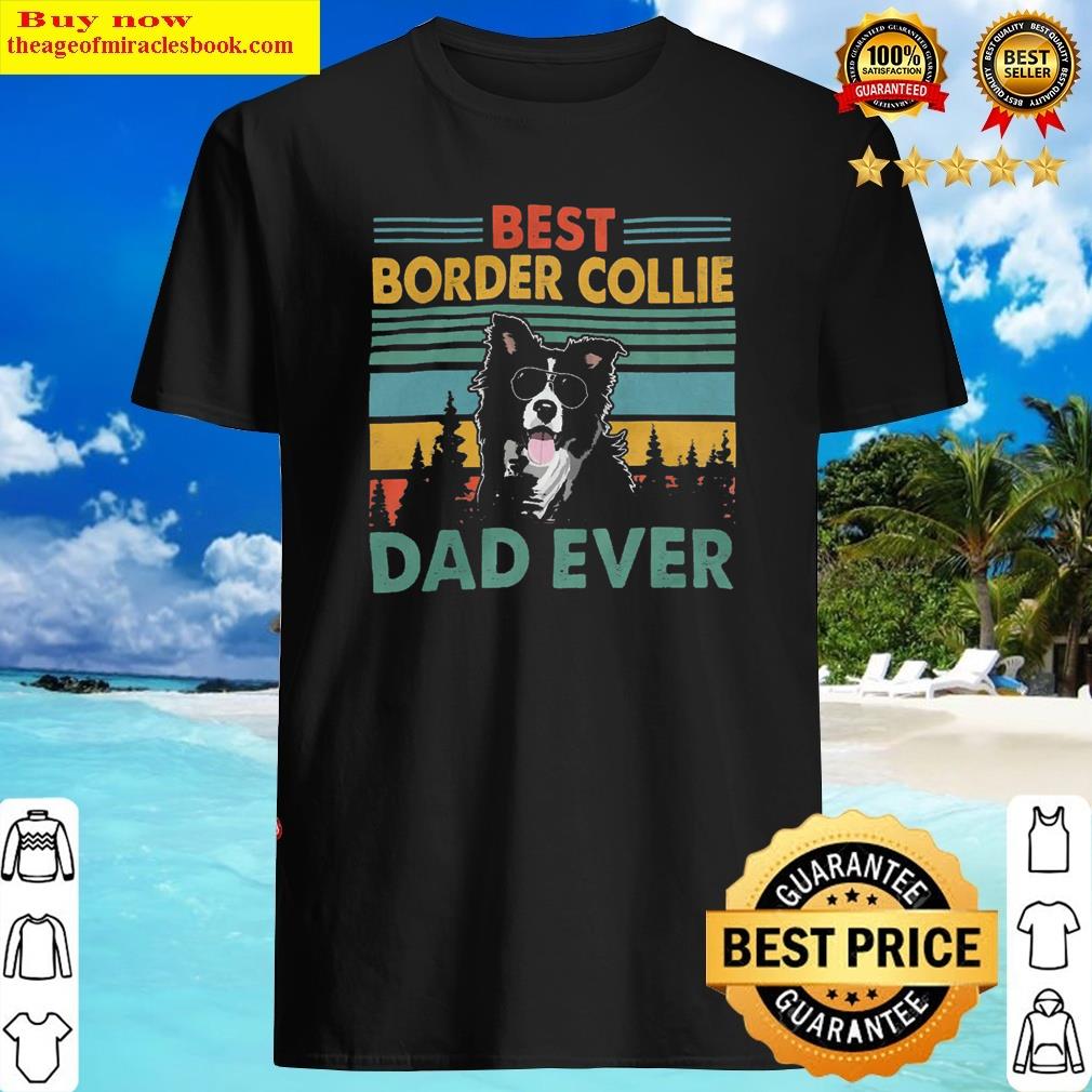 Vintag Retro Best Border Collie Dad Happy Father's Day Shirt Shirt Shirt