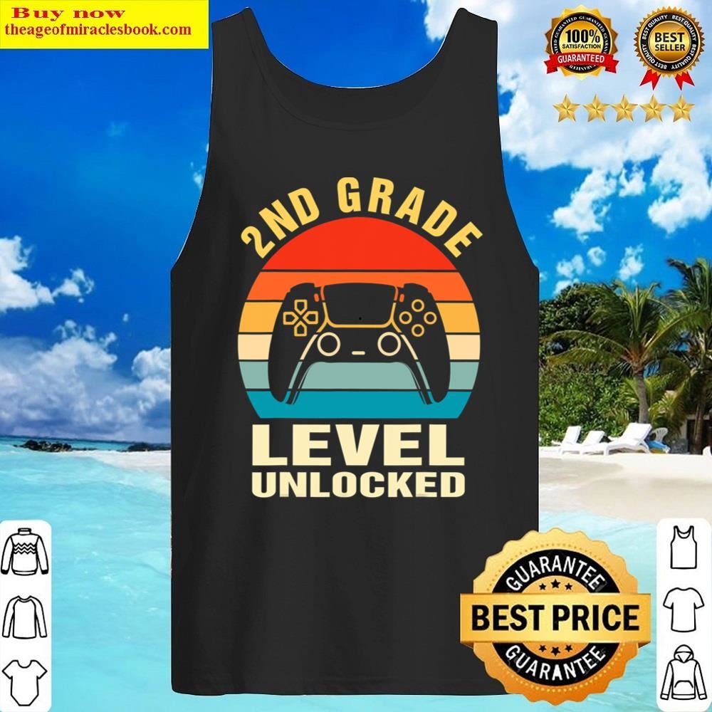 2nd Grade Level Unlocked Video Game Back To School Boys Shirt Tank Top