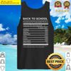 back to school nutritional facts funny sarcastic homework tank top