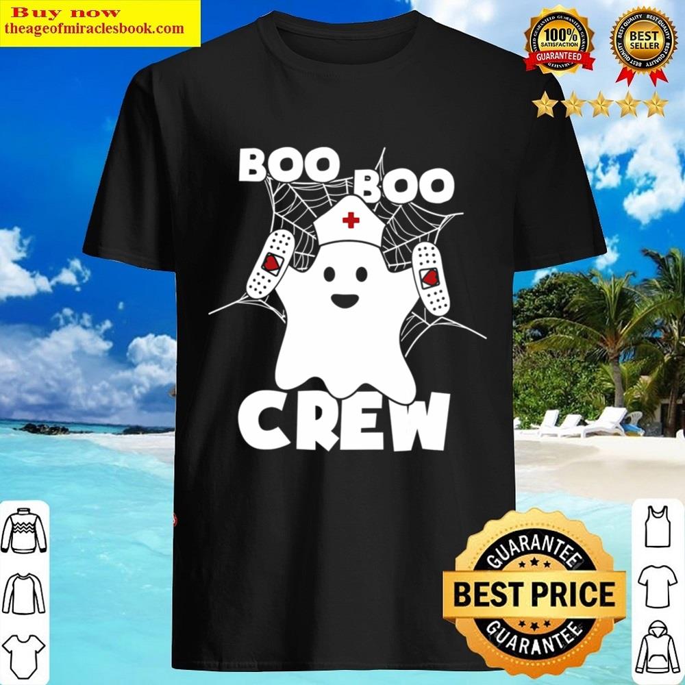 Black Boo Boo Crew Nurse Ghost Funny Halloween Costume Shirt