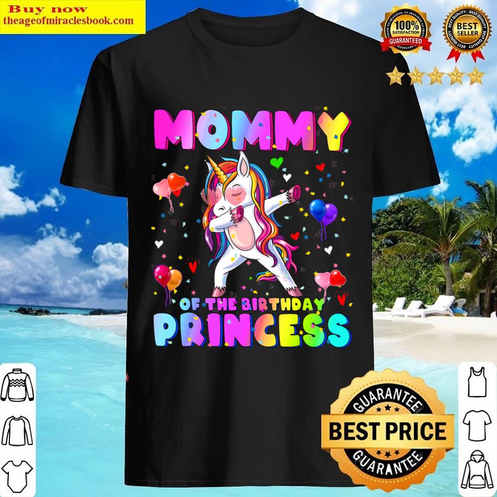 Black Family Matching Birthday Princess Girl Dabbing Unicorn Mom Shirt