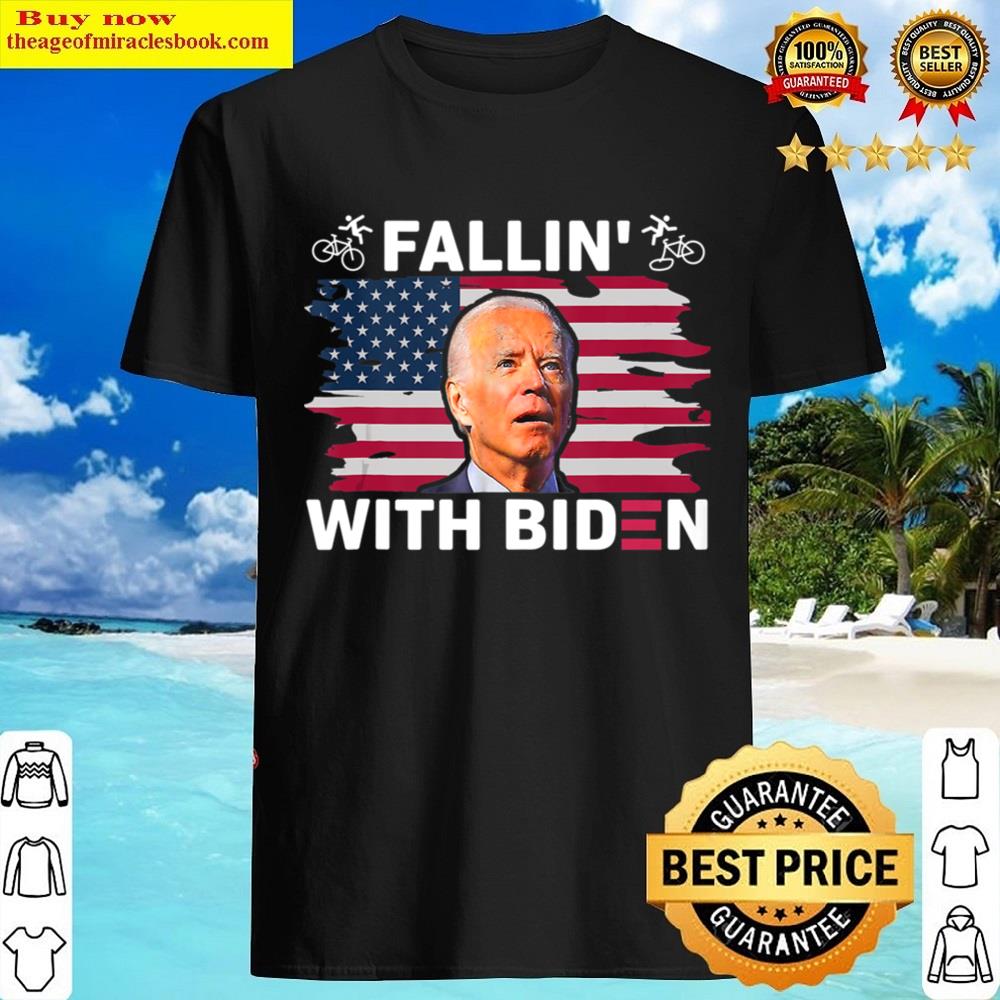 Black Joe Biden Falls Off Bike Bicycle Funny Falling With Biden Tank Top Shirt