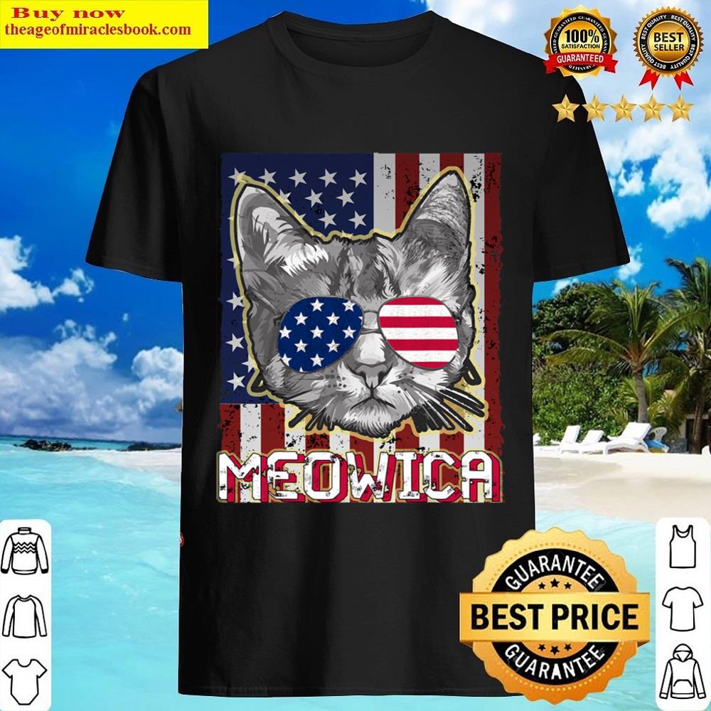 Black Meowica-cat-murica-amrican_tee-july4th Shirt