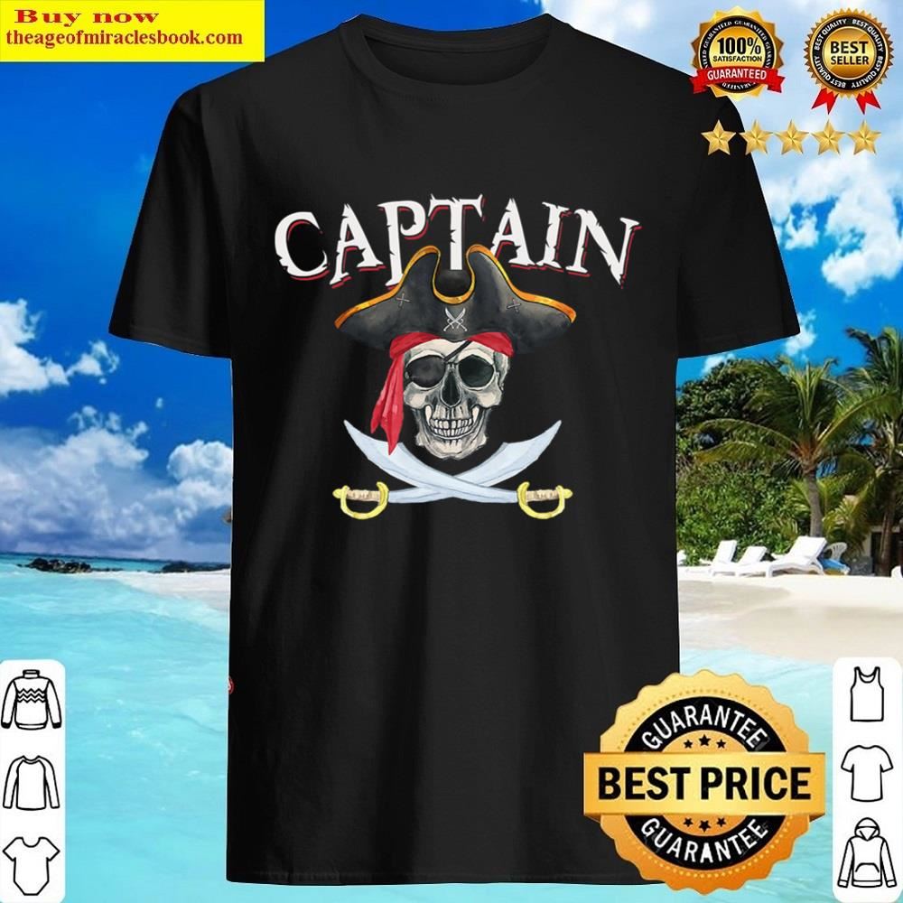 Captain Pirate Hat Skull Nautical Sailing T-shirt Shirt