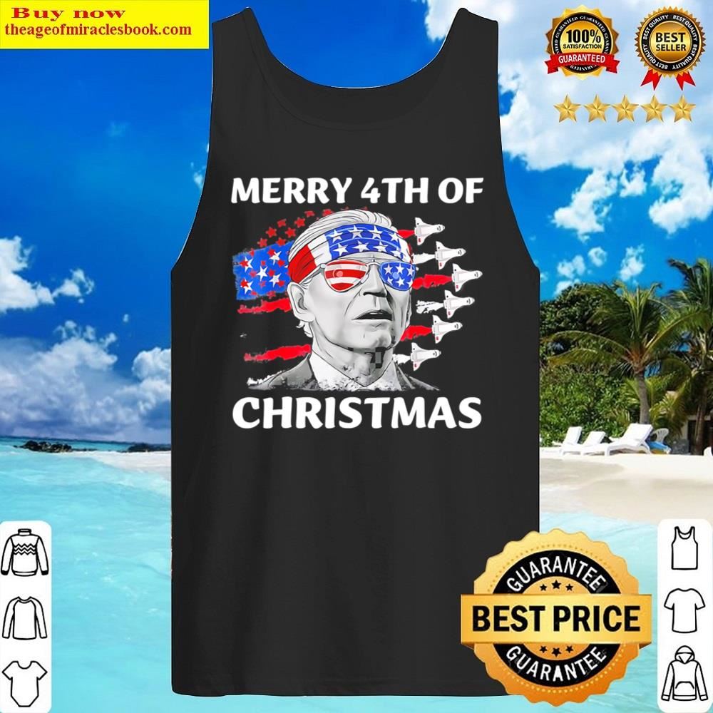 funny merry 4th of christmas funny biden 4th of halloween t shirt tank top
