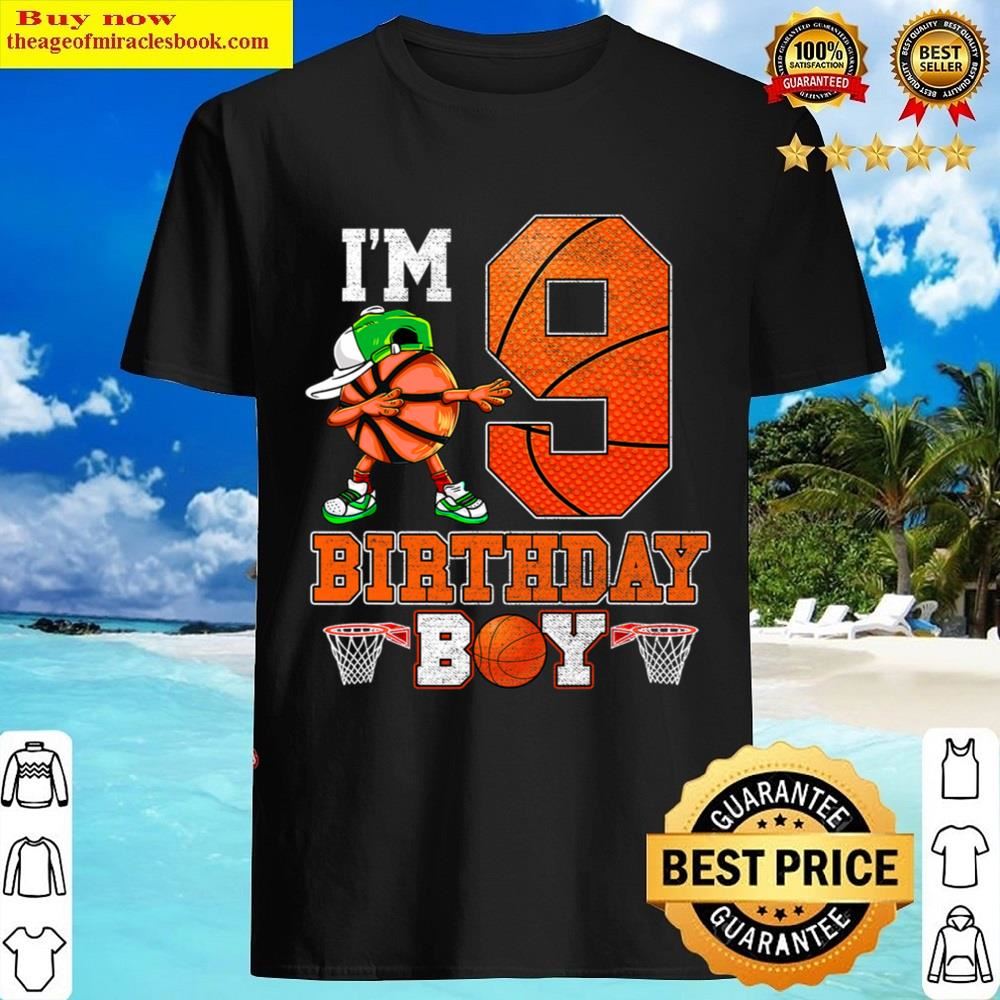 I’m 9 Birthday Boy For 9 Years Old Boys Basket Ball Style T-shirt Shirt