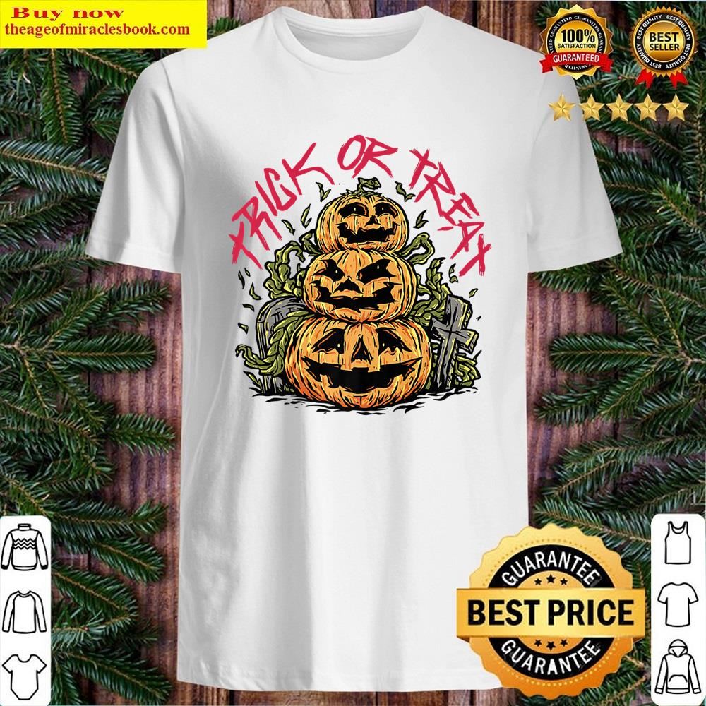 White Distressed Retro Vintage Halloween – Funny Vintage Pumpkin Shirt