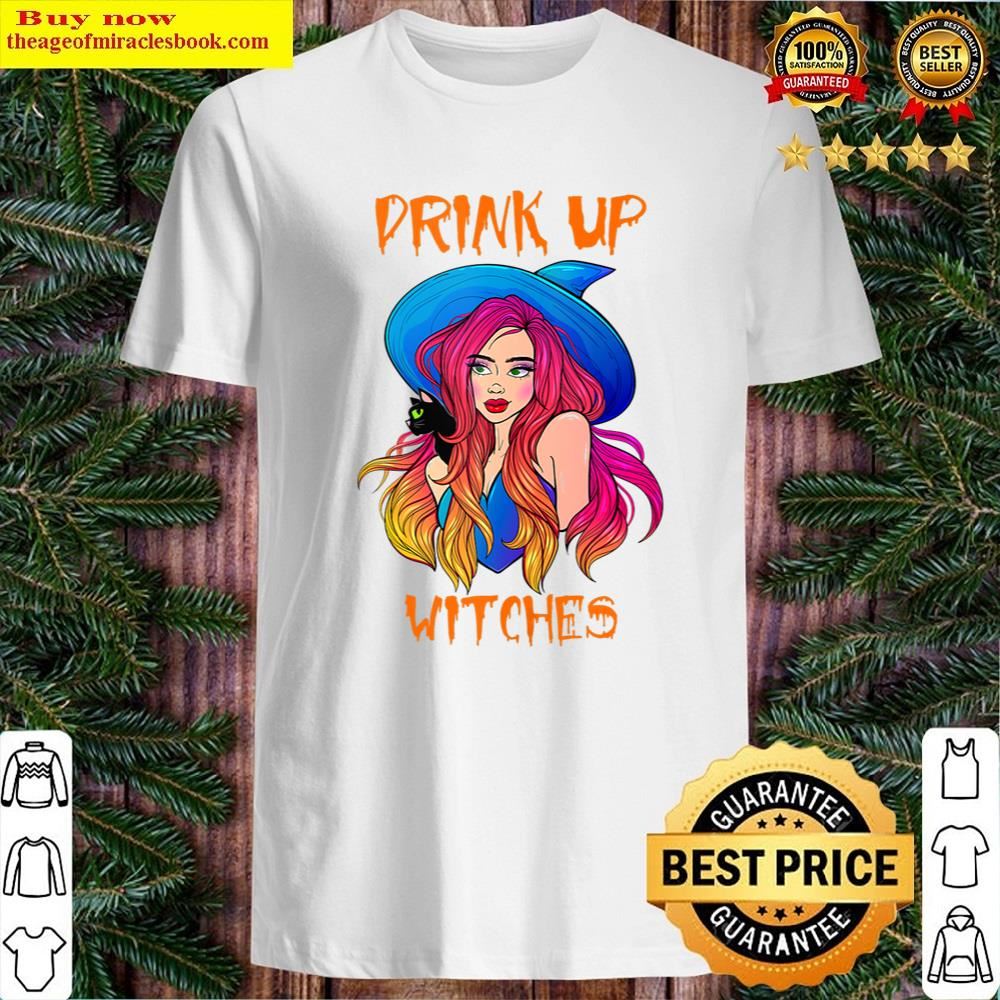 White Drink Up Witches Funny Halloween Drinking Quote Tank Top Shirt