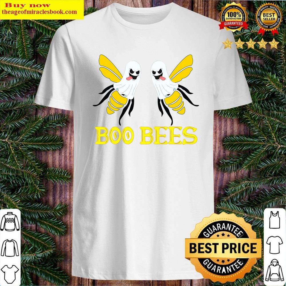 White Halloween Boo Bees Ghost Matching Couples Family Shirt