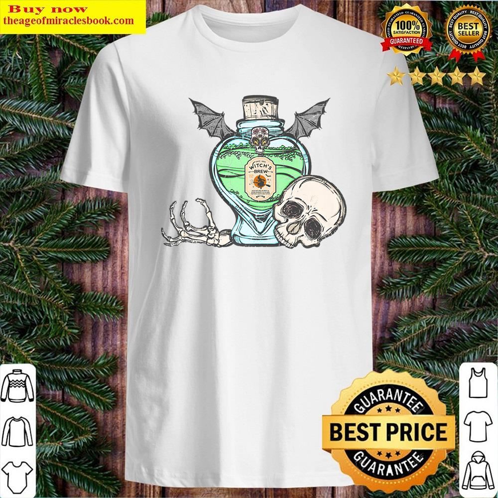 White Halloween Poison Skull Witch Vibes Spooky Halloween Party Shirt
