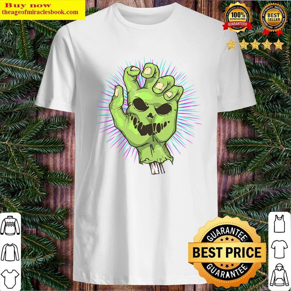 White Halloween Scary Horror Monster Zombie Hand Shirt