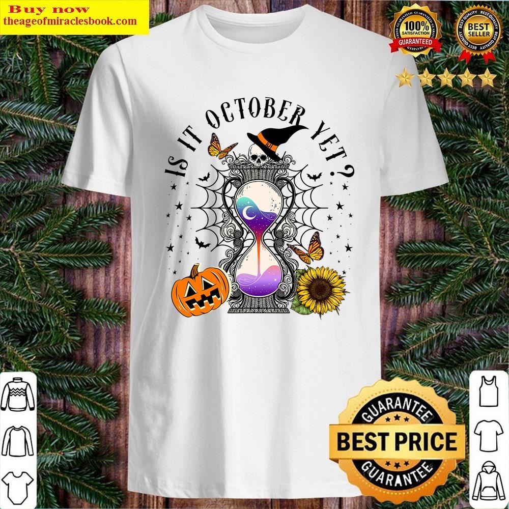 White Retro Skull Hourglass Sunflower Pumpkin Funny Halloween Shirt
