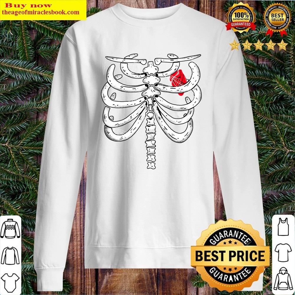 Mens White Skeleton Rib Cage Funny Halloween Costume T shirt (Black) - 5XL  Graphic Tees 
