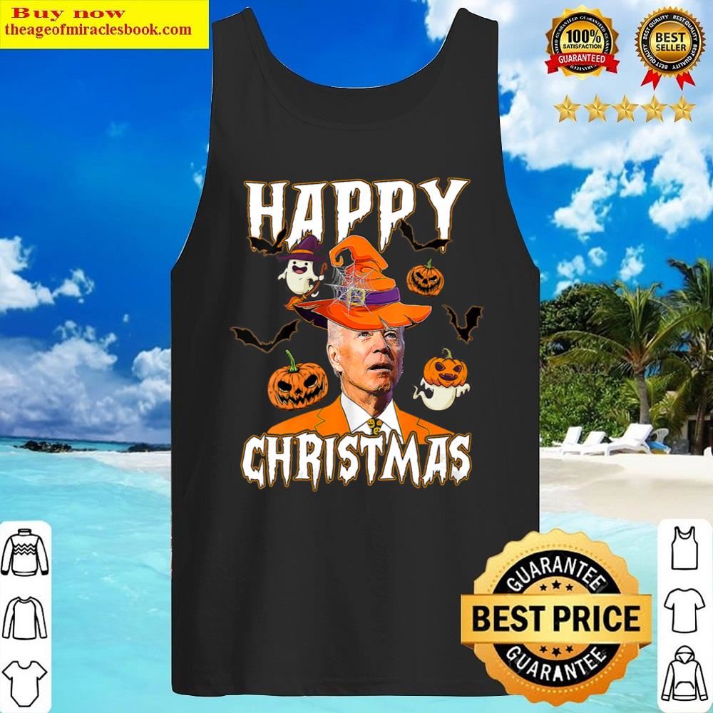 Womens Funny Joe Biden Confused Happy Christmas For Halloween V-neck T-shirt Shirt Tank Top