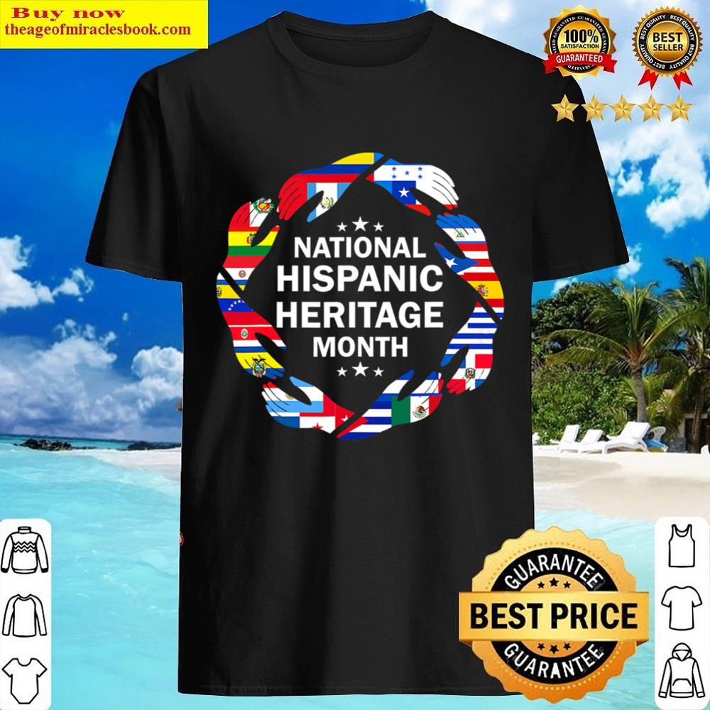 all countries hands heart hispanic heritage month shirt