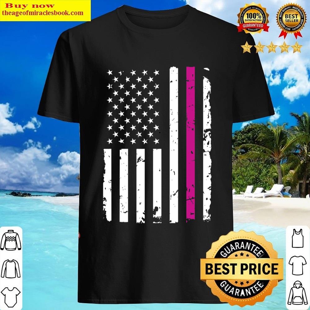 American Flag Pink For Women Mothers Female American T-shirt Shirt