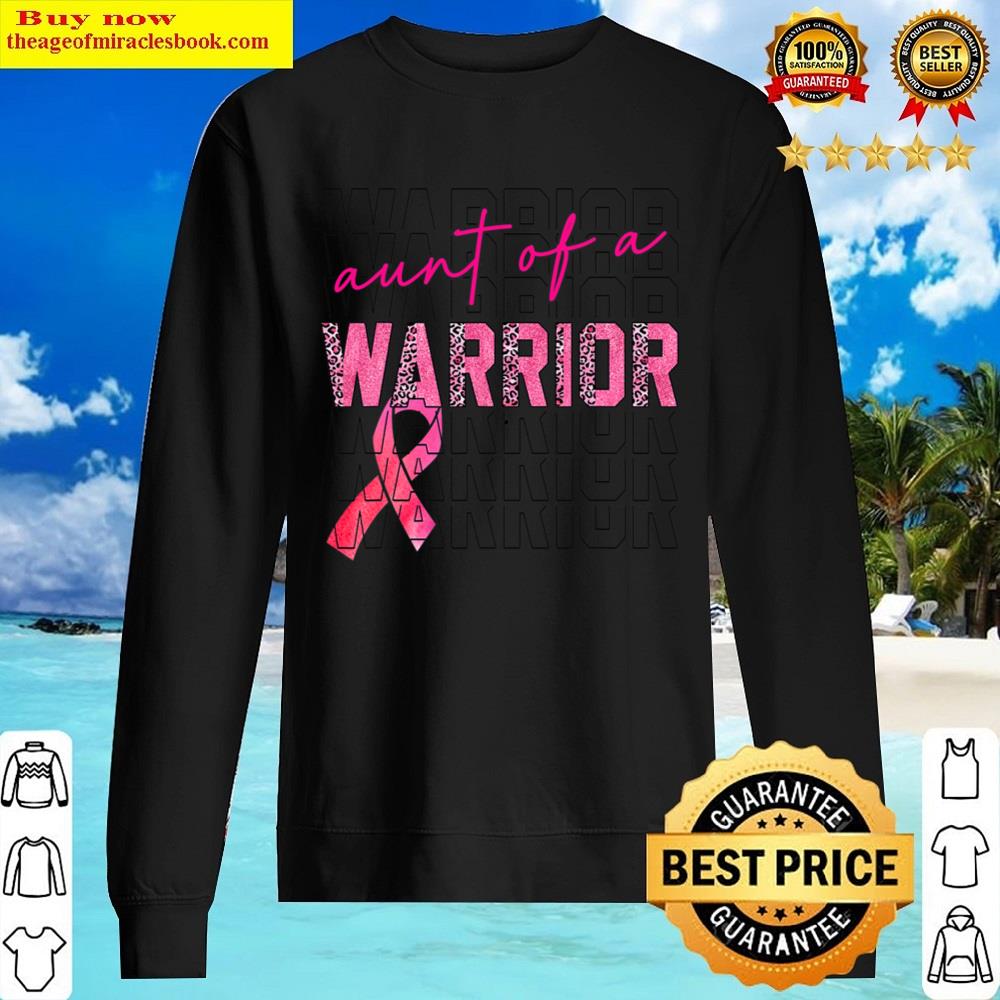 aunt of a warrior leopard breast cancer awareness t shirt sweater