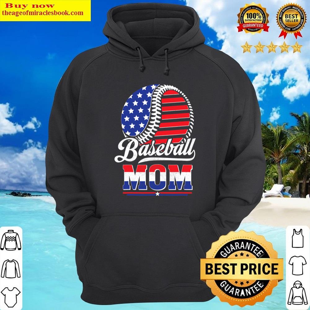 Baseball Mom American Flag Gift For Mother Shirt Hoodie