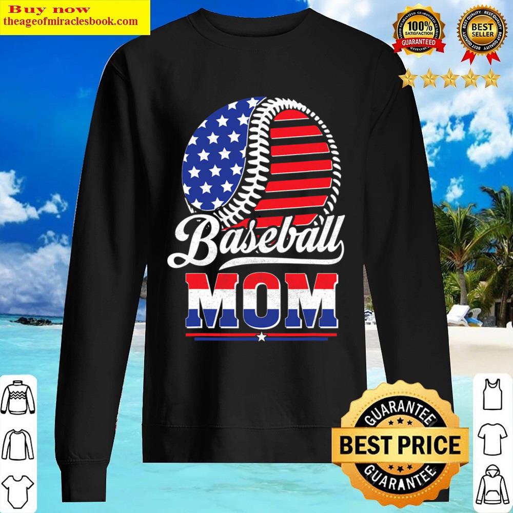 Baseball Mom American Flag Gift For Mother Shirt Sweater