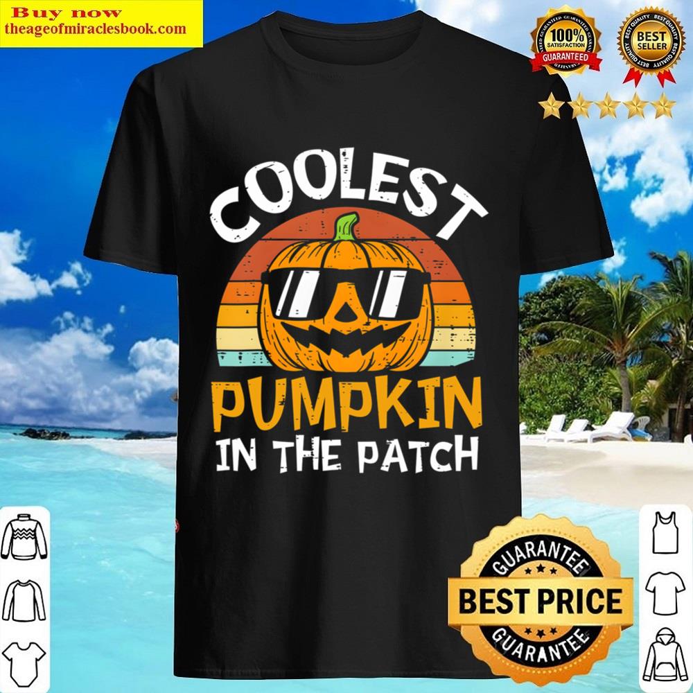 Coolest Pumpkin In The Patch Halloween Toddler Boys Kids Shirt