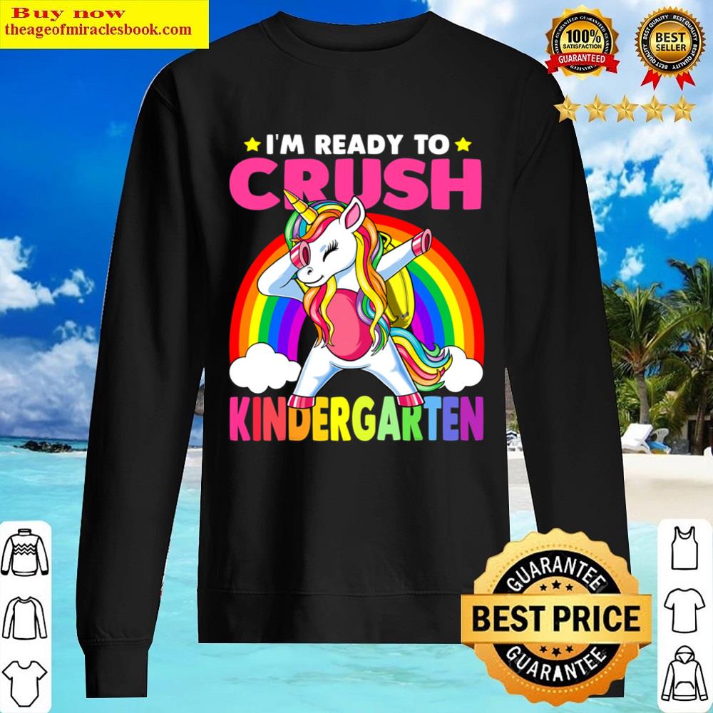 Crush Kindergarten Dabbing Unicorn Back To School Girls Gift Shirt Sweater