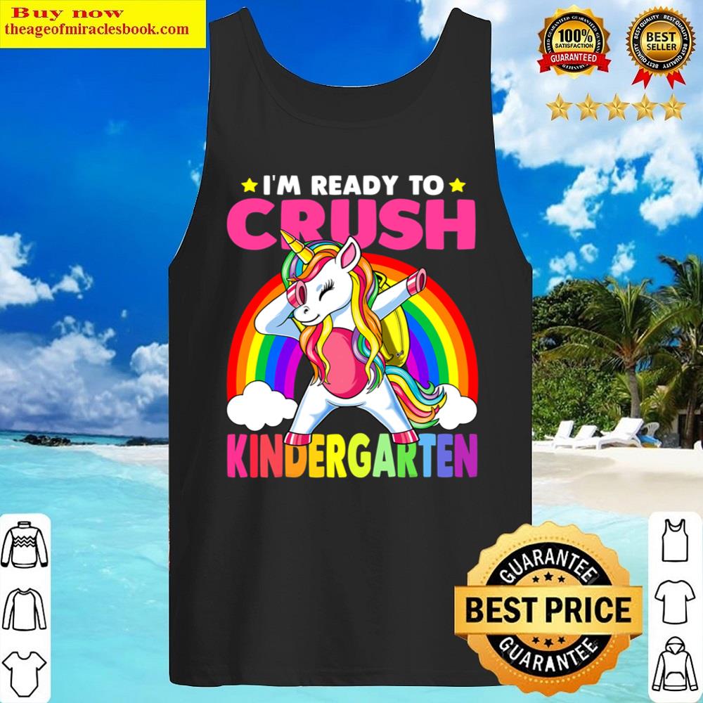 Crush Kindergarten Dabbing Unicorn Back To School Girls Gift Shirt Tank Top