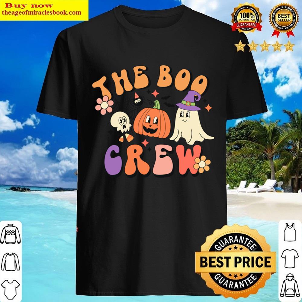 Funny Boo Crew 60s 70s Hippie Ghost Costume Halloween Pullover Shirt