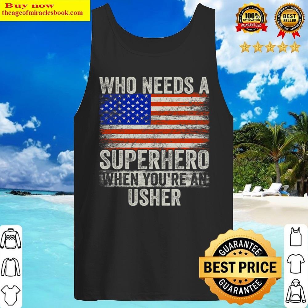 Funny Usher Superhero Vintage Tee For Men Dad Shirt Tank Top
