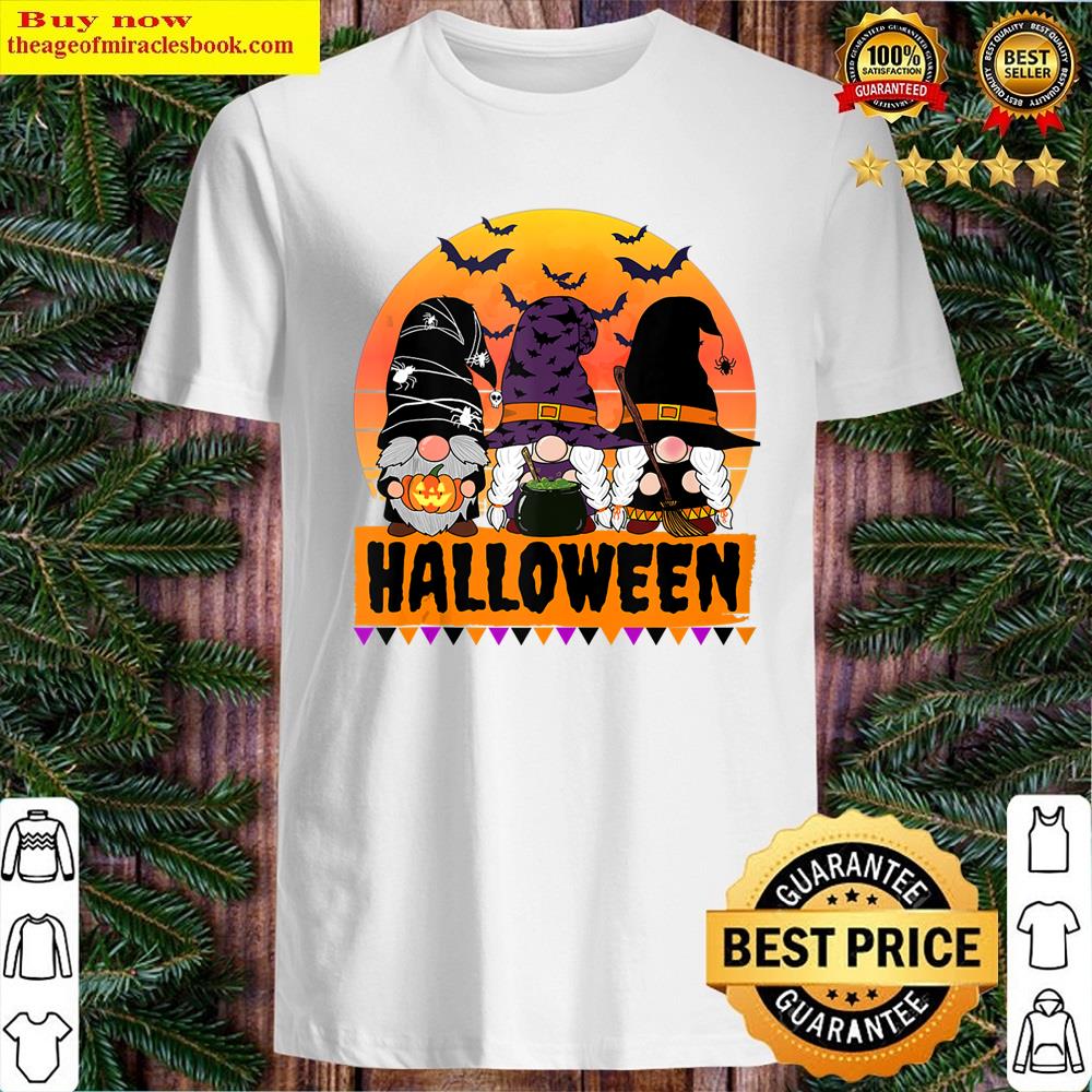 Gnomes Lover Halloween Moon Pumpkins Witch Funny Party Shirt