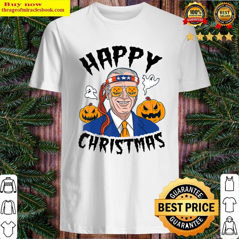 Happy Christmas Halloween Jokes Pumpkin Boo Funny Joe Biden Shirt