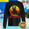 happy halloween horror black cat with knife scary spooky fun t shirt sweater