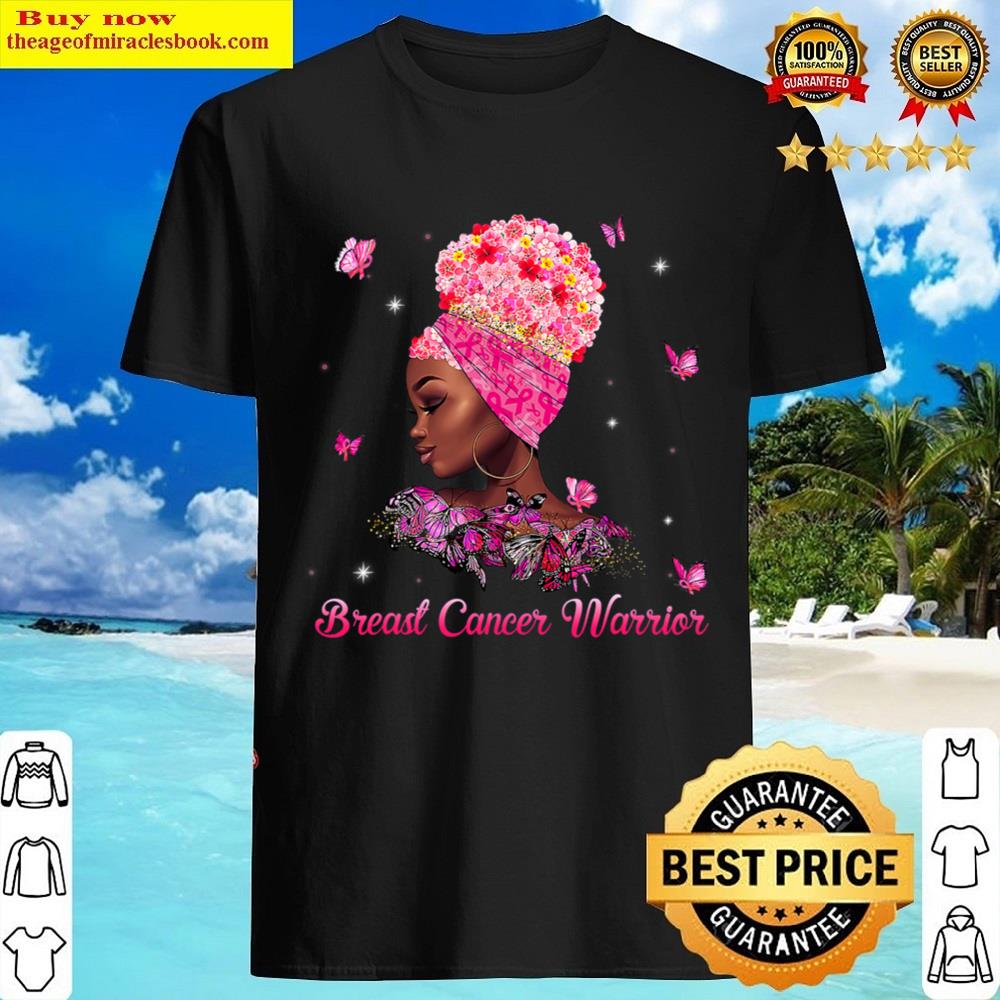 In October We Wear Pink Breast Cancer Awareness Black Woman T-shirt Shirt