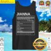 jianna nutrition facts funny sarcastic personalized name premium t shirt tank top