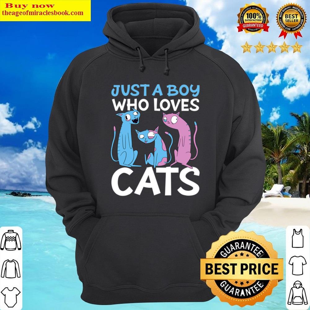 Just A Boy Who Loves Cats Shirt Hoodie